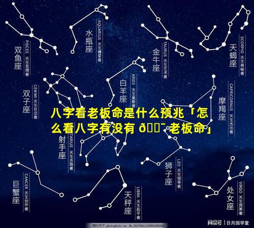 八字看老板命是什么预兆「怎么看八字有没有 🐯 老板命」